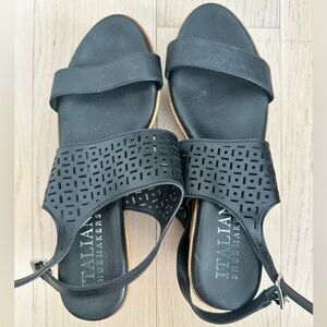 Italian Shoemakers Black Cutout Sandals